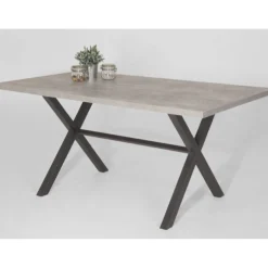 Hela Kijara Esstisch 160x90 cm-Betonoptik/Anthrazit