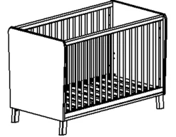 Kinderbett Aaron | 60 x 120 cm | Weiß