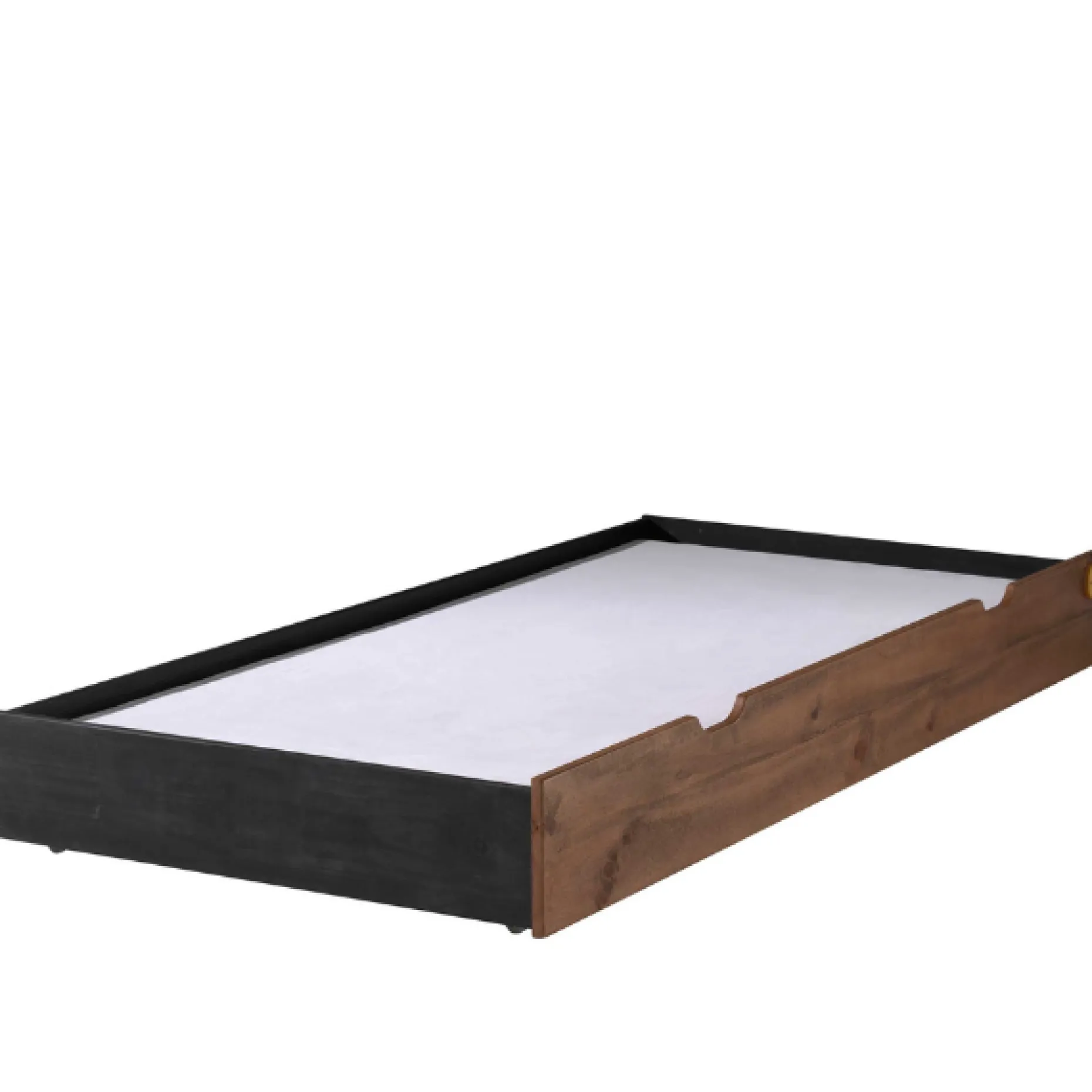 Kinderbett Alex 90x200cm mit Bettkasten - braun/schwarz