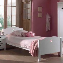 Kinderbett Amori 90x200cm Mädchen - weiß