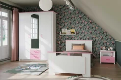Kinderbett Biotiful girl 90x190 cm - rosa/weiß