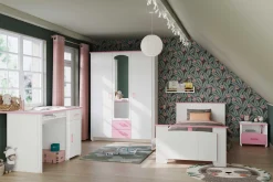 Kinderbett Biotiful girl 90x190 cm - rosa/weiß