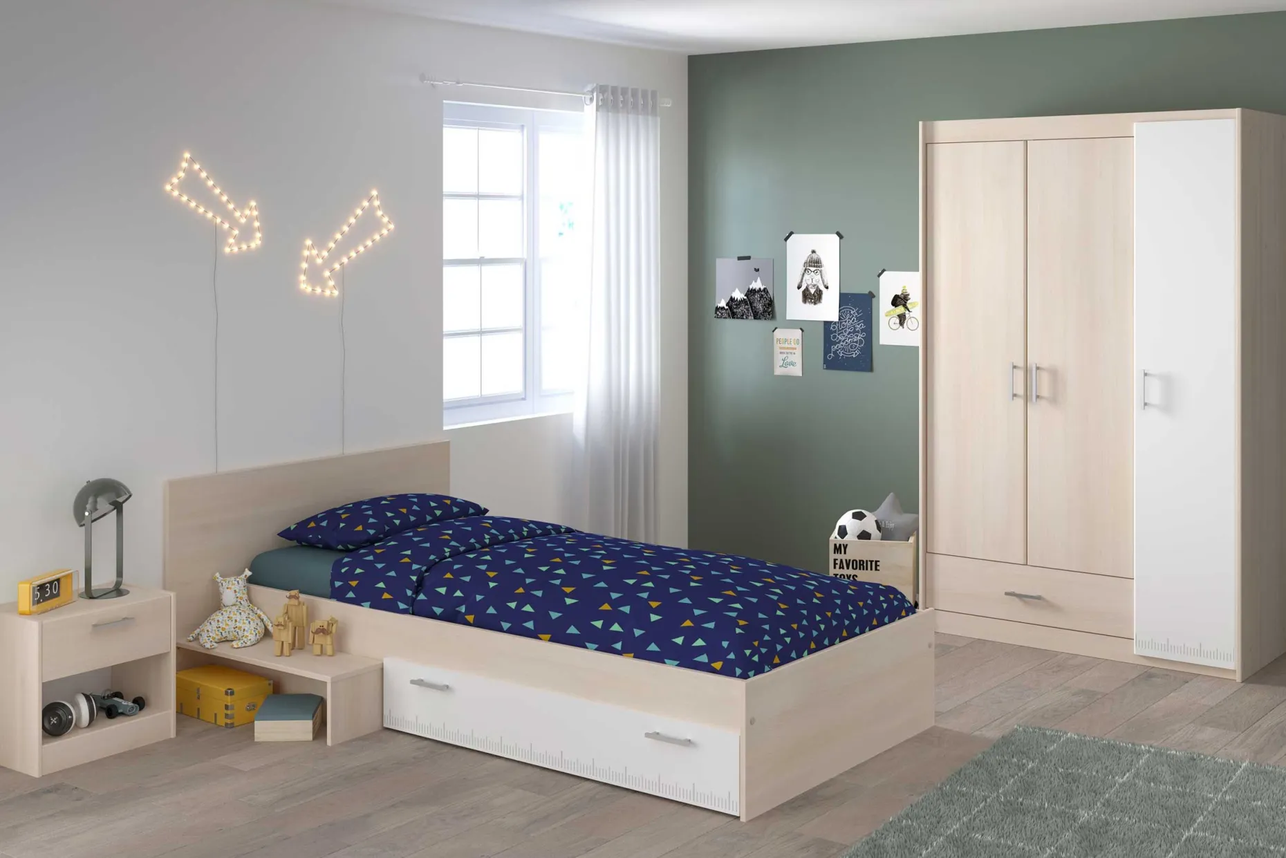 Kinderbett Charly 90x200 mit Bettkasten