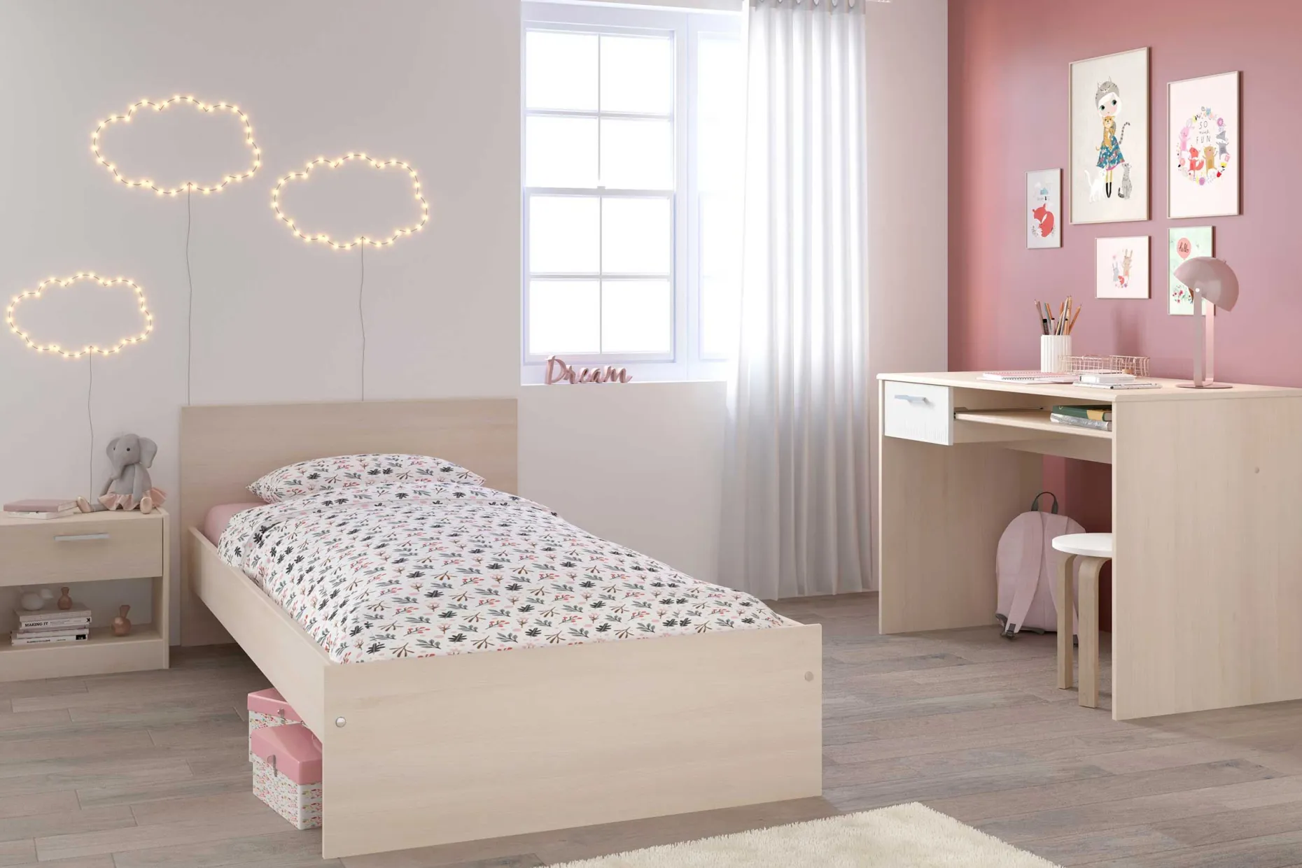 Kinderbett Charly 90x200 mit Bettkasten