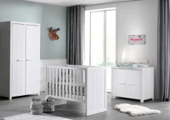 Kinderbett Erik mit Bettseiten für Einzelbett - weiß