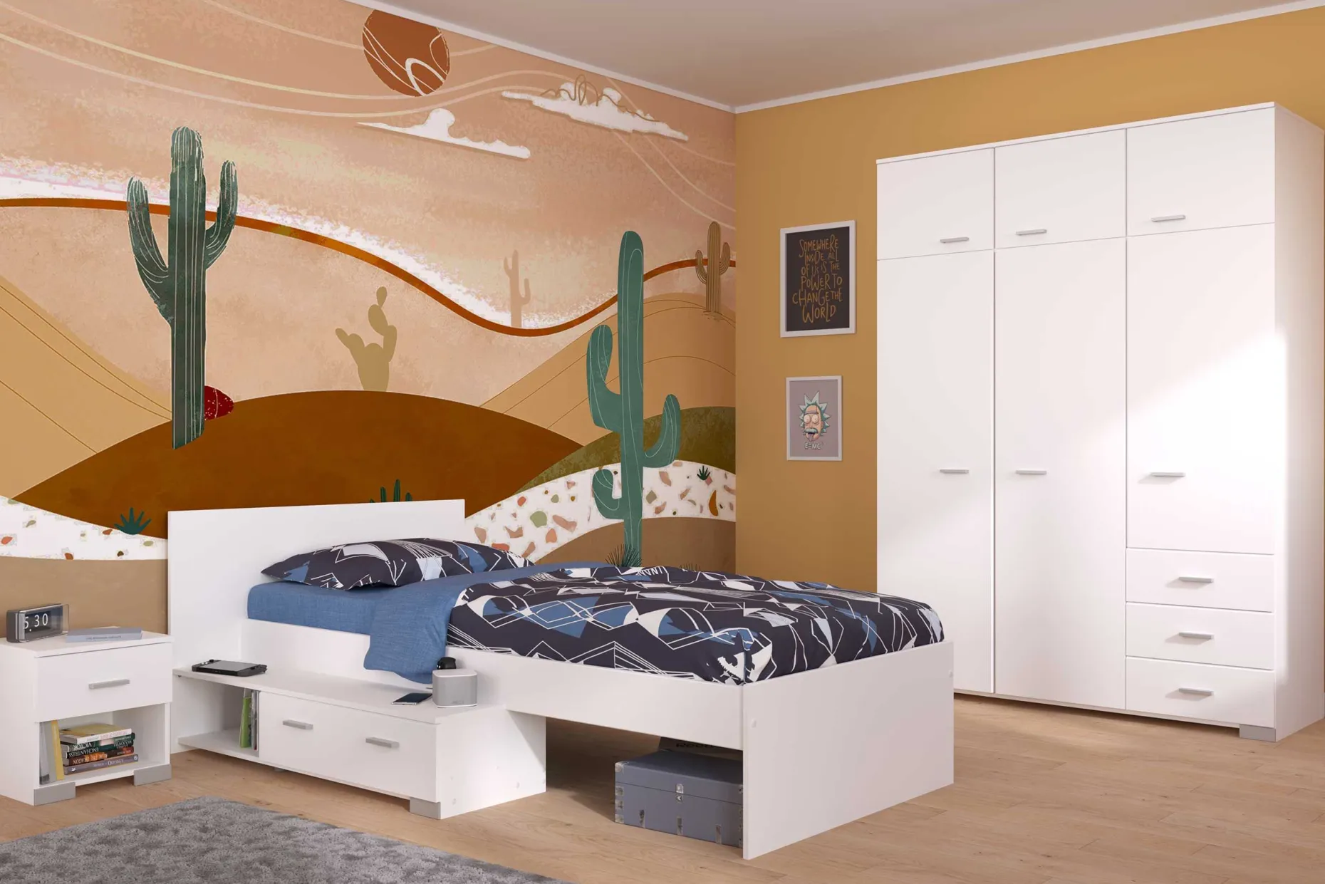 Kinderbett Galaxy mit Schublade - weiß