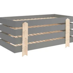 Kinderbett Modulo arrow 90x200 stapelbar 4er-Set - anthrazit/Kieferholz