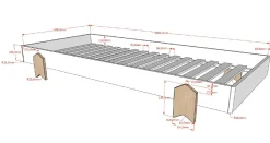 Kinderbett Modulo arrow 90x200 stapelbar - weiß/Kieferholz