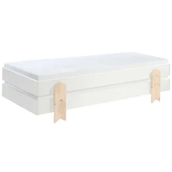 Kinderbett Modulo arrow 90x200 stapelbar 2er Set weiß/Kieferholz