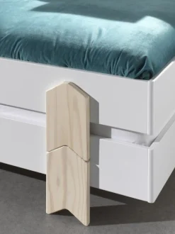Kinderbett Modulo arrow 90x200 stapelbar 2er Set weiß/Kieferholz