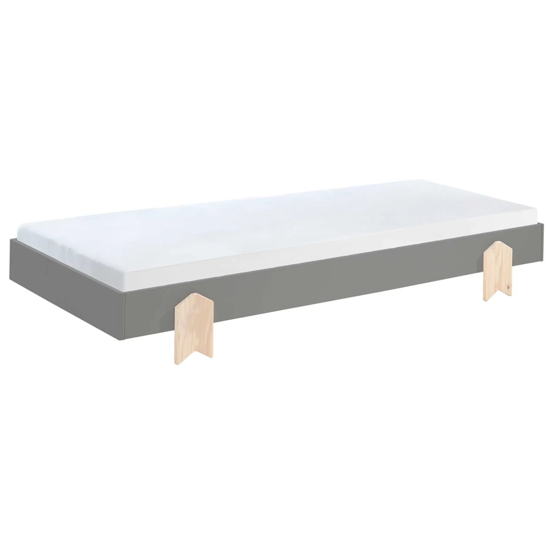 Kinderbett Modulo arrow 90x200 stapelbar 2er-Set - anthrazit/Kieferholz