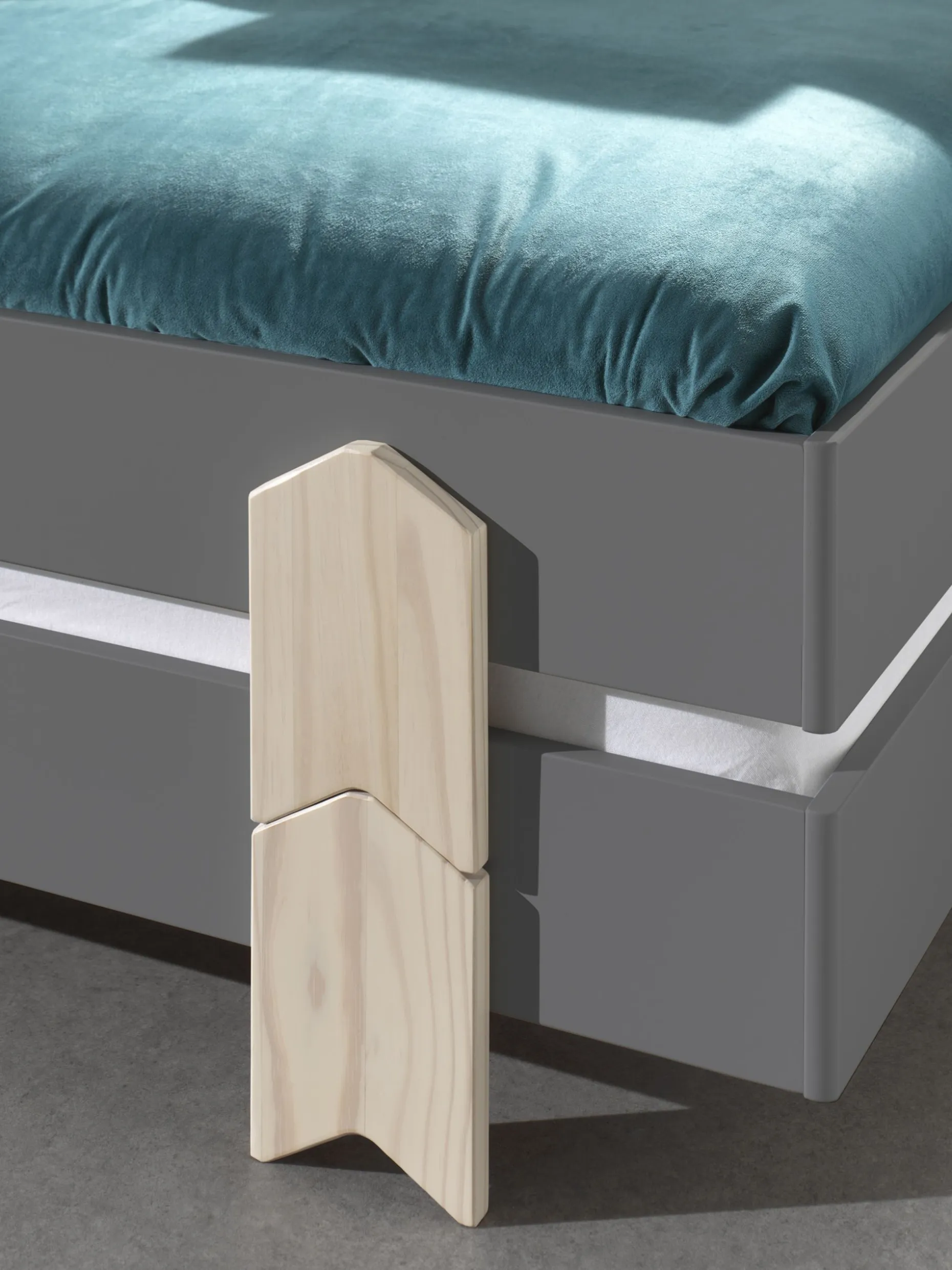 Kinderbett Modulo arrow 90x200 stapelbar 2er-Set - anthrazit/Kieferholz