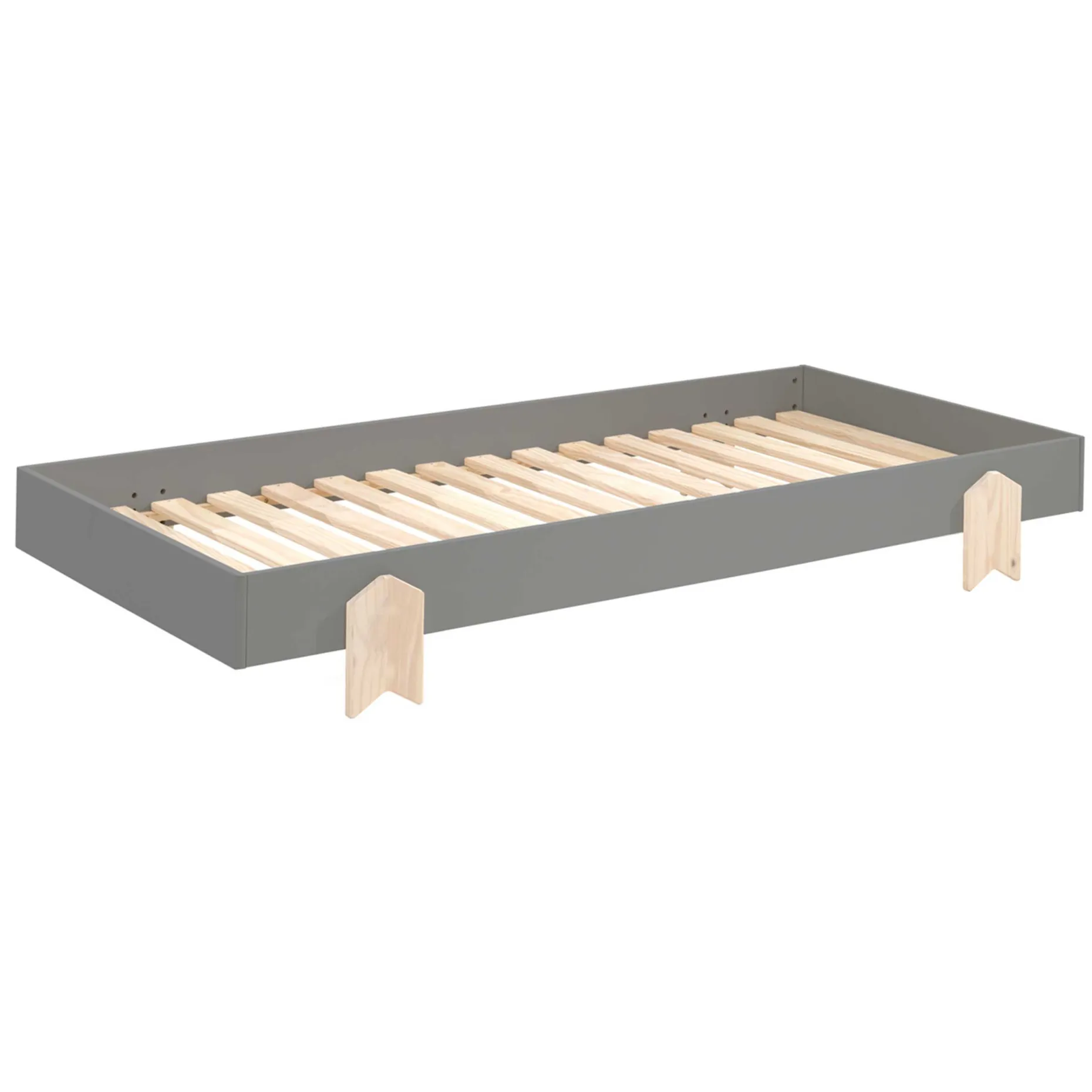 Kinderbett Modulo arrow 90x200 stapelbar 3er-Set - anthrazit/Kieferholz