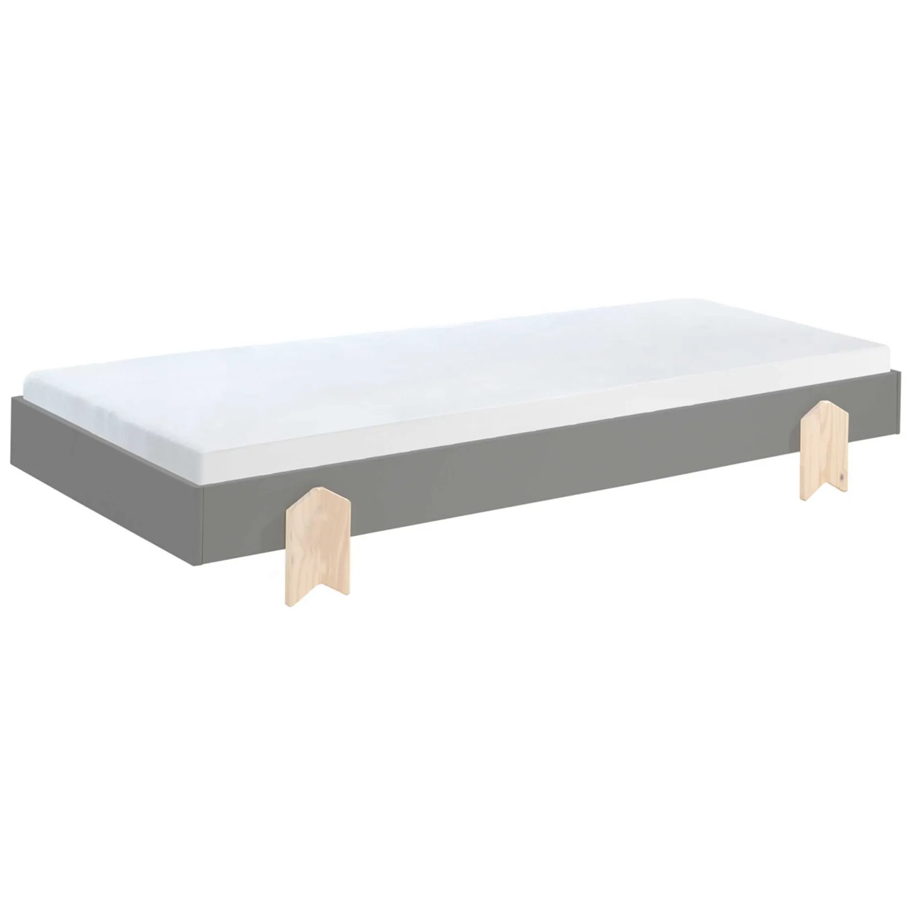 Kinderbett Modulo arrow 90x200 stapelbar 3er-Set - anthrazit/Kieferholz