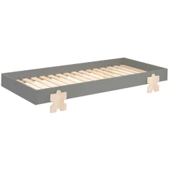 Kinderbett Modulo Puzzle 90x200 stapelbar 4er-Set - anthrazit/Kiefer