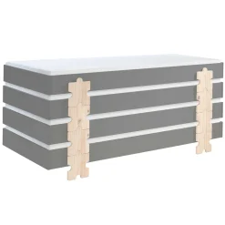 Kinderbett Modulo Puzzle 90x200 stapelbar 4er-Set - anthrazit/Kiefer