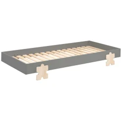 Kinderbett Modulo Puzzle 90x200 stapelbar 2er-Set - anthrazit/Kiefer