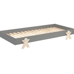 Kinderbett Modulo Smiley 90x200 stapelbar - anthrazit/Kieferholz