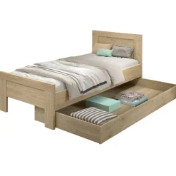 Kinderbett Sammie mit Bettkasten - 90x200cm - Eiche Dekor
