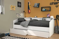Kinderbett Sleep 90x200cm mit Bettkästen - weiß