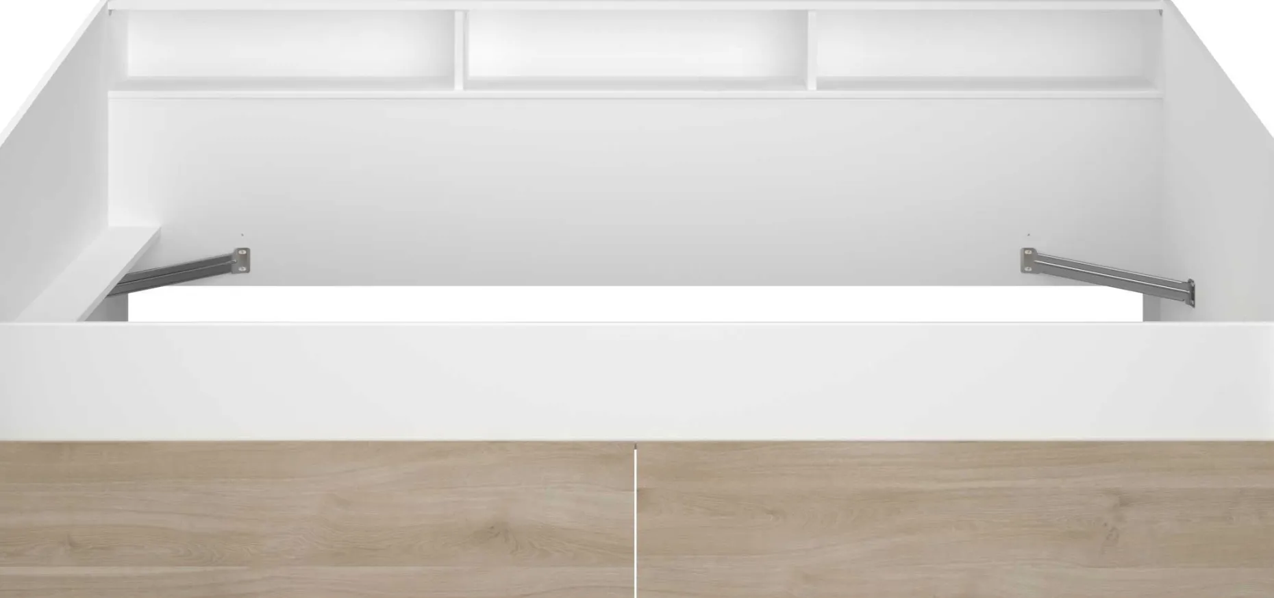 Kinderbett Sleep 90x200cm mit Bettkästen - weiß/Eiche Dekor