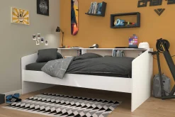 Kinderbett Sleep 90x200cm mit Stauraum - weiß/Eiche Dekor