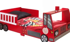 Kinderbett (70x140cm) Feuerwehr - mit LED-Beleuchtung - rot