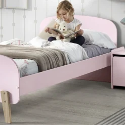 Kinder Vipack Kinderbett 90x200 cm mit Lattenrost und Nachttisch Kiddy-pink