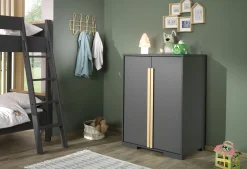 Kinderkleiderschrank London 98x56x116cm - anthrazit
