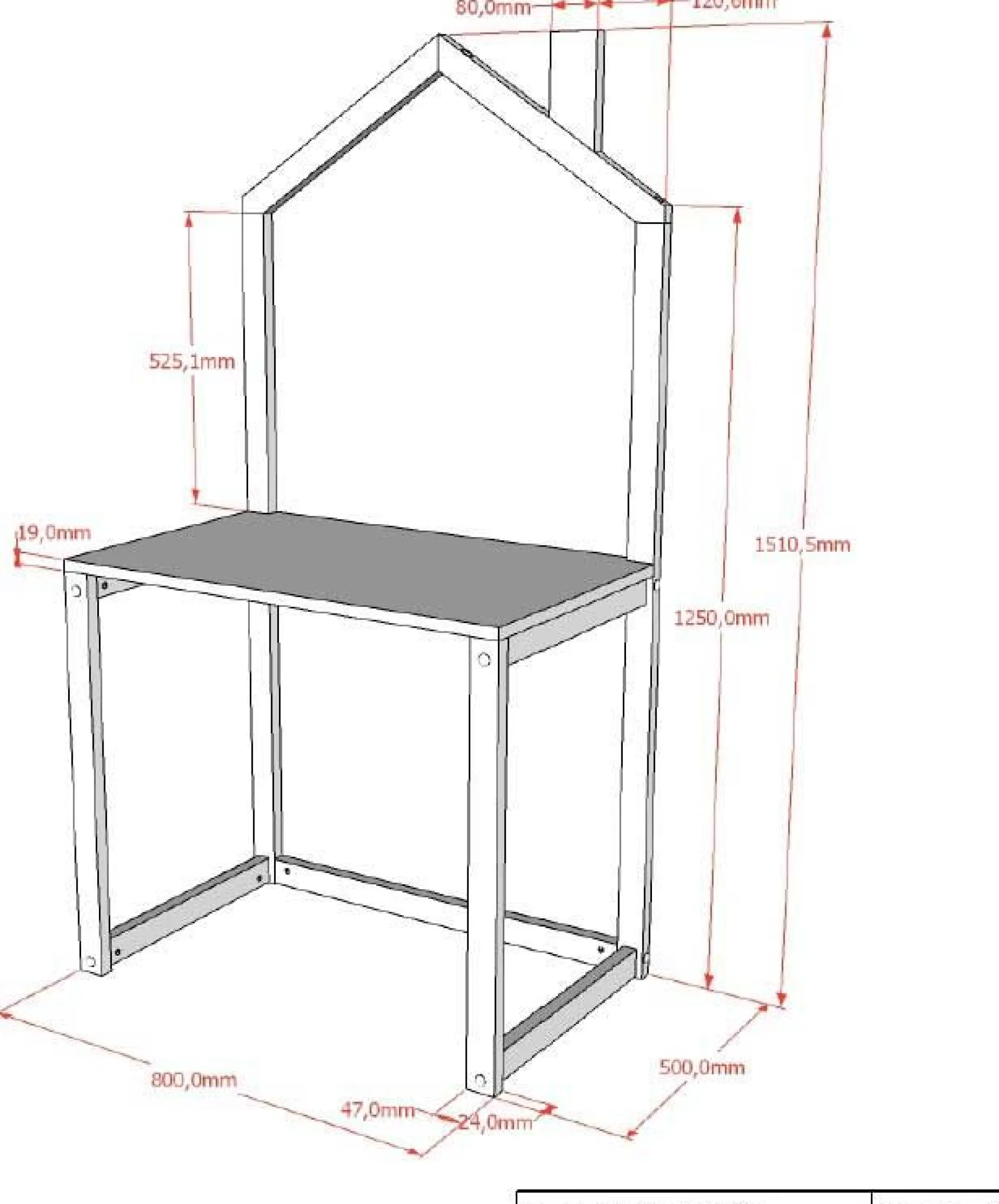 Kinder Vipack Kinderschreibtisch Dallas - 81x50x151 cm -