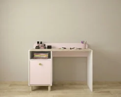 Kinder Gautier - Gami Kinderschreibtisch Romy | 110 x 52 x 85 cm | weiß-pastellrosa