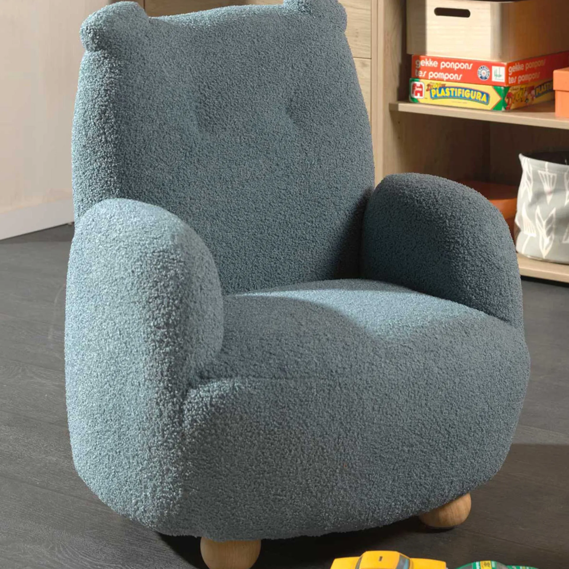 Kinder Vipack Kindersessel Rocky Bär - 60x57x67,5cm - er Bouclé Stoff