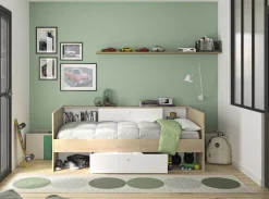 Kinder- und Jugendbett mit Stauraum Alicia | 90 x 200 cm | Design Châtaignier