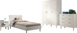 Kinder Vipack Kinderzimmer Forrest: Nachttisch, Bett 90x200, Kleiderschrank, Kommode - buche