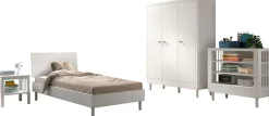 Kinder Vipack Kinderzimmer Forrest: Nachttisch, Bett 90x200, Kleiderschrank, Regal - buche