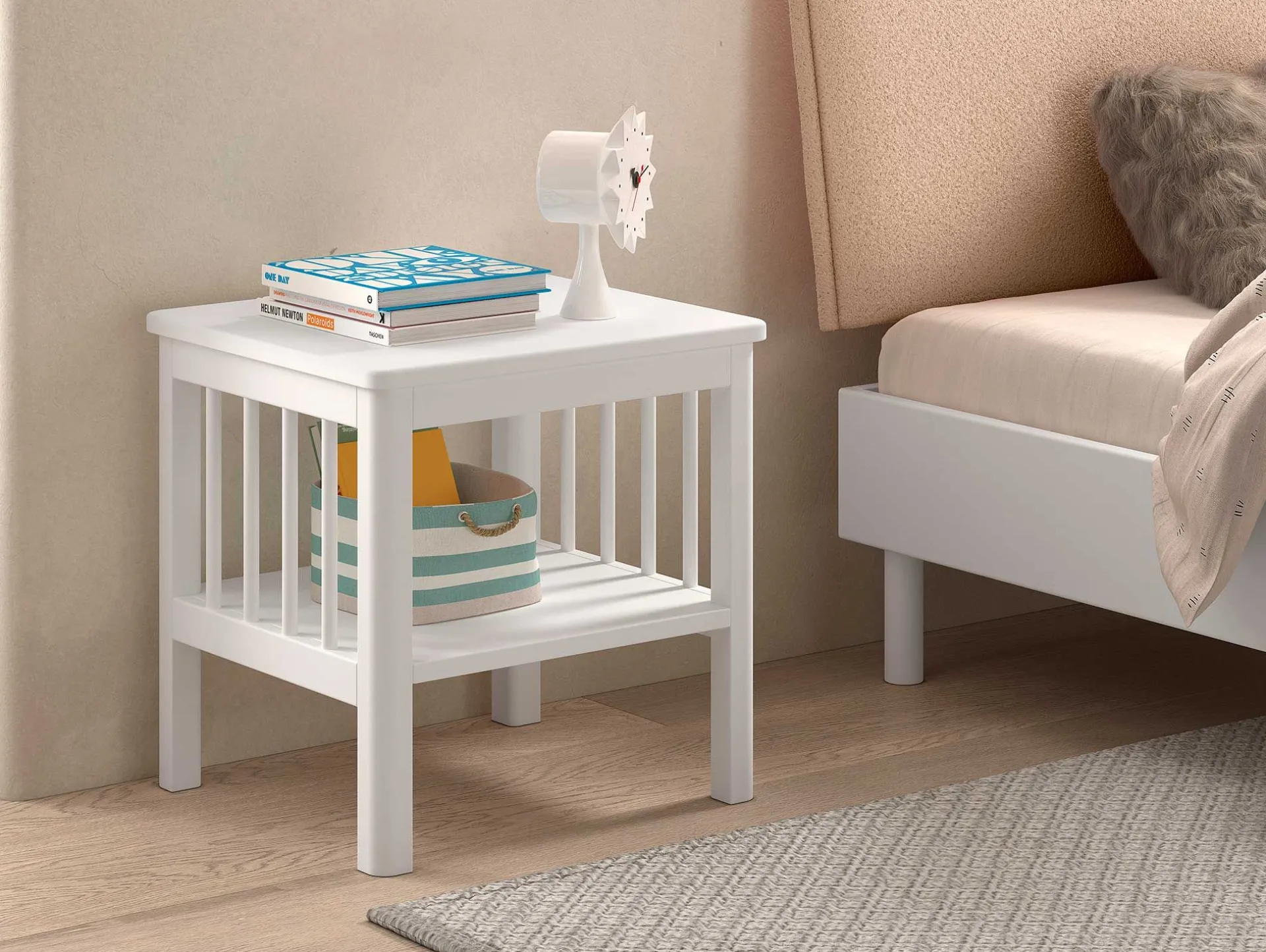 Kinder Vipack Kinderzimmer Forrest: Nachttisch, Bett 90x200, Kleiderschrank, Schreibtisch - buche