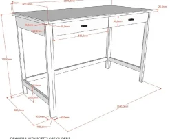 Kinder Vipack Kinderzimmer Forrest: Nachttisch, Bett 90x200, Schreibtisch - buche