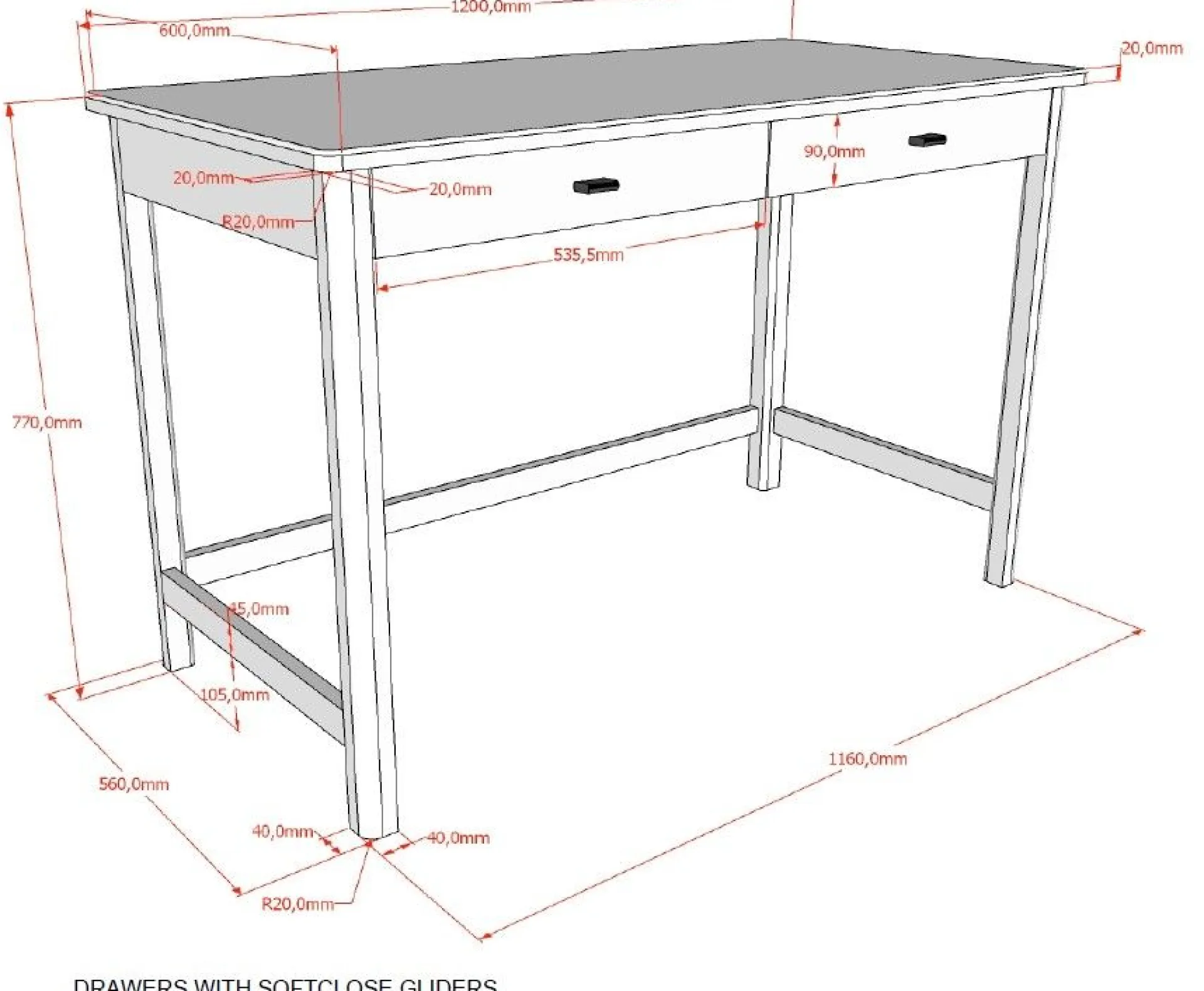 Kinder Vipack Kinderzimmer Forrest: Nachttisch, Bett 90x200, Kleiderschrank, Schreibtisch - buche