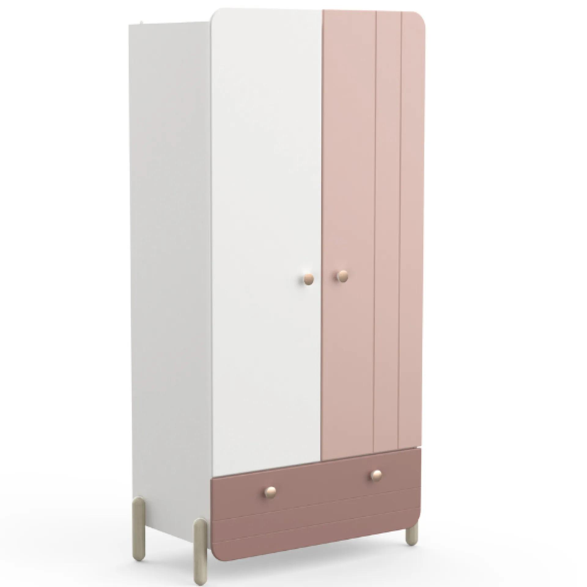 Kinder CBA Kinderzimmer Janne: Bett 90x200cm, Nachttisch, Kleiderschrank, Schreibtisch - /weiß