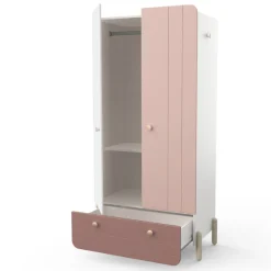 Kinder CBA Kinderzimmer Janne: Bett 90x190cm, Nachttisch, Kommode, Kleiderschrank - /weiß