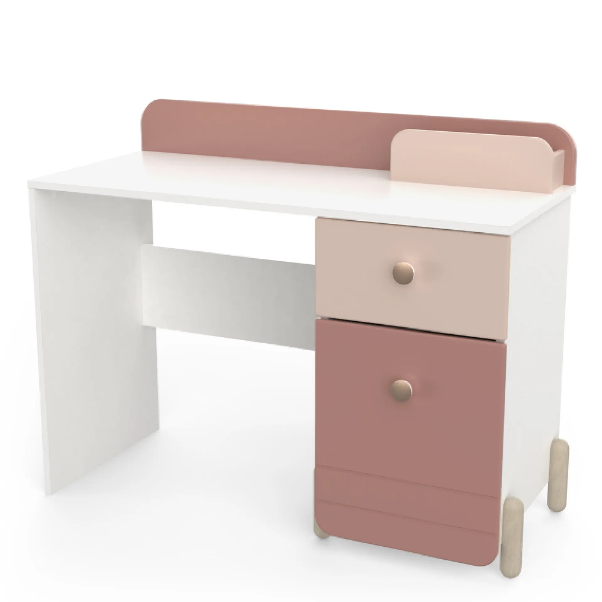 Kinder CBA Kinderzimmer Janne: Bett 90x190cm, Nachttisch, Kleiderschrank, Schreibtisch - /weiss