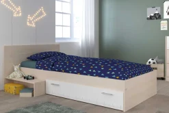 Kinder Parisot Kinderzimmerkombination Charly 90x200 | Kinderbett, Rückenteil, Nachttisch, Kleiderschrank, Kommode