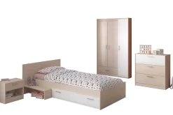 Kinder Parisot Kinderzimmerkombination Charly 90x200 | Kinderbett, Nachttisch, Kleiderschrank, Kommode