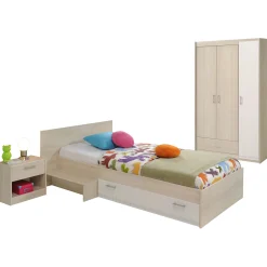 Kinder Parisot Kinderzimmerkombination Charly 90x200 | Kinderbett, Nachttisch, Kleiderschrank