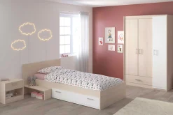 Kinder Parisot Kinderzimmerkombination Charly 90x200 | Kinderbett, Nachttisch, Kleiderschrank