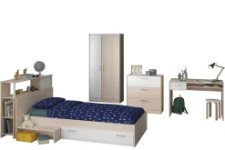Kinder Parisot Kinderzimmerkombination Charly 90x190 | Kinderbett, Rückenteil, Kleiderschrank, Kommode, Schreibtisch
