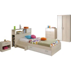 Kinder Parisot Kinderzimmerkombination Charly 90x190 | Kinderbett, Rückenteil, Kleiderschrank, Kommode, Schreibtisch