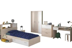 Kinder Parisot Kinderzimmerkombination Charly 90x200 | Kinderbett, Rückwand, Nachttisch, Kleiderschrank, Kommode, Schreibtisch