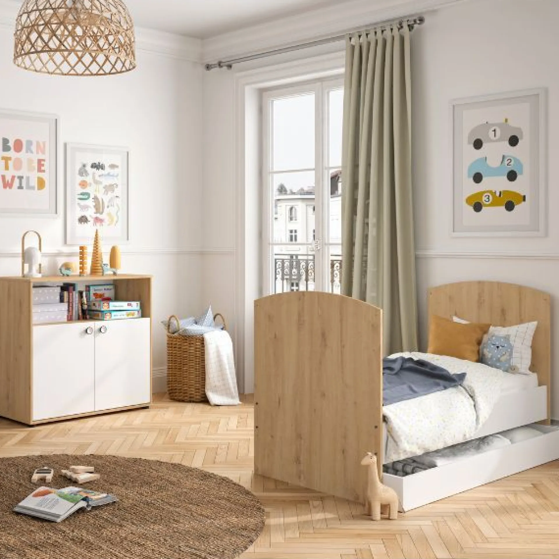 Kinder Gautier - Galipette Kinderzimmer-Set Arthur | Verstellbares Bett und Kommode | Artisan Oak Design