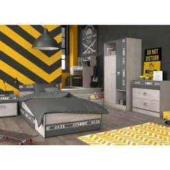 Kinder Parisot Kinderzimmer-Set Fabric | Kinderbett, Bettschubladen-Set, Nachttisch, Kleiderschrank, Kommode, Schreibtisch